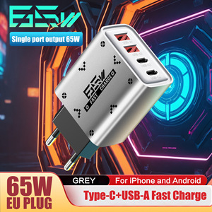 <span class=keywords><strong>Cargador</strong></span> USB C Total 65W Tipo C QC3.0 Carga rápida Teléfono móvil Adaptador de pared de viaje Enchufe europeo/estadounidense para Samsung Xiaomi - Product Image 2