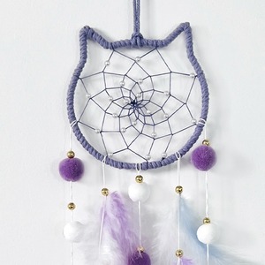 <span class=keywords><strong>Attrape</strong></span>-rêves étoile lune chat avec lumière <span class=keywords><strong>pour</strong></span> enfants filles chambre décor à la maison coloré plume <span class=keywords><strong>attrape</strong></span>-rêves artisanat fait à la main - Product Image 3