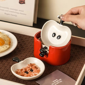 Juego de Tazones de Cerámica con Forma de Manzana para Salsas, Plato Creativo para Salsa de Soya e Ingredientes Secos, Tazones para Servir en Casa, Accesorios de Cocina, Regalos - Product Image 1