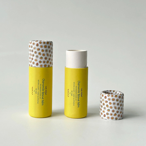 Emballage cosmétique personnalisé en carton, tube push-up pour baume à lèvres et déodorant, en papier recyclé, écologique et biodégradable - Product Image 3