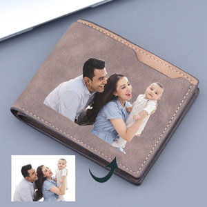 <span class=keywords><strong>Portefeuille</strong></span> <span class=keywords><strong>homme</strong></span> personnalisé à double pli avec gravure <span class=keywords><strong>photo</strong></span>, fermeture éclair, en cuir PU, doublure polyester, longueur courte, cadeau pour lui Ranoveo - Product Image 2