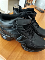 Chaussures de Jazz en cuir de vache blanc haut haut coussin d'air baskets de danse Performance chaussures de danse Hip Hop chaussures de Sport