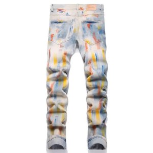 Jean déchiré de créateur pour homme, coupe ample, en denim délavé, respirant, écologique, style vintage - Product Image 6