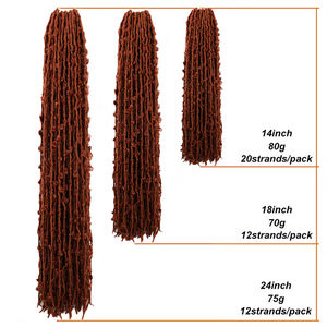 Vente chaude 18 pouces papillon locs tressage cheveux faux locs Ombre <span class=keywords><strong>deux</strong></span> tons crochet cheveux synthétiques mèches pour tresses africaines - Product Image 3