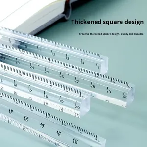 15/20/30cm sinh viên vẽ thước đo thước kẻ nhựa trong suốt có thể gập lại bốn chiều đơn giản - Product Image 2