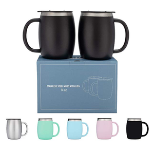 Insulated Cups With Handles Keep Drinks Hot or Cold Stainless Steel <strong>Double</strong> <strong>Walled</strong> <strong>Mugs</strong> 100% BPA Free Metal Coffee Tea Cup <strong>Mug</strong> - Product Image 1