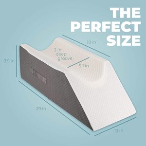 Coussin de positionnement pour membres inférieurs en polyester et coton avec mousse à mémoire de forme pour personnes âgées et femmes enceintes - Oreiller de soutien pour pieds et genoux - Product Image 6