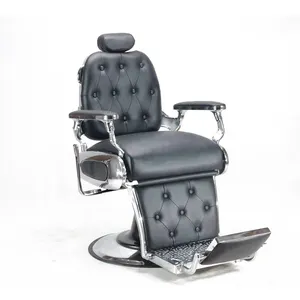 Reclining hydraulic pump cadeira de barbeiro silla de peluquero black men's salon equipment beauty salon barber chair