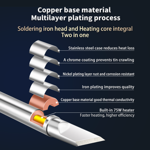 Pointes de <span class=keywords><strong>fer</strong></span> à <span class=keywords><strong>souder</strong></span> électriques intégrées Bokon Heating Core Série T13 B2 BC2 BL D24 J02 pour station de soudage BAKON 950D - Product Image 6