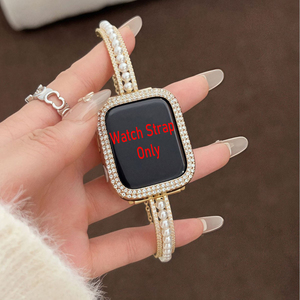 สายนาฬิกาข้อมือ Upro Elegant Pearl Jewelry สำหรับ Apple Watch Series 11 10 9 8 SE ประดับเพชรซิร์คอนหรูหรา สายโลหะแบบโซ่สำหรับ iWatch - Product Image 1