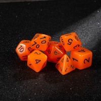 Ensemble de dés polyédriques orange opaque vif, 7 pièces, pour jeux de rôle de table audacieux, accessoire de jeu en acrylique standard de 16 mm