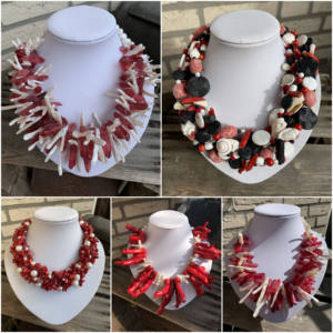 Boda Africana nupcial cuentas de <span class=keywords><strong>Coral</strong></span> conjuntos de joyas mujeres nigerianas collar de cristal estilo de moda - Product Image 2
