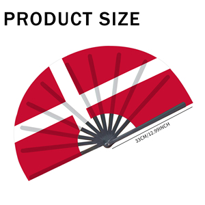 Abanicos Plegables de Bambú con la Bandera de Dinamarca al por Mayor, Abanico de Mano para Carnaval, Boda, Festival, Fiesta, Agencia de Viajes - Product Image 2