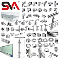 SVA-B300 acier inoxydable support carré connecteur de tuyau coude extérieur verre pince garde-corps pour escalier balcon garde-corps