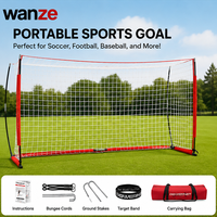 Filets de football portables hexagonaux 5 contre 5, grand format 8 pieds x 8 pieds, avec contour en gazon synthétique et cible de rebond en forme de Z pour enfants