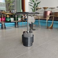 Table d'appoint en marbre naturel noir, plateau concave, table basse en laiton antique, mobilier de salon – Nouveauté en promotion