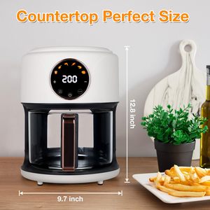 Air Fryer Torradeira Forno Combo Casa Inteligente Helper Combine Funções 6l Grande Capacidade Air Fryer Vidro Inteligente Visual Air Fryer - Product Image 3