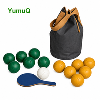 Ensemble de boules de pétanque personnalisées YumuQ avec logo, jeu de bocce d'extérieur, boules de boccia en polyuréthane avec corde de mesure