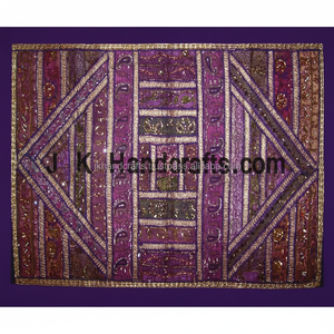 Tapices decorativos de retazos de Sari vintage antiguo - Product Image 1