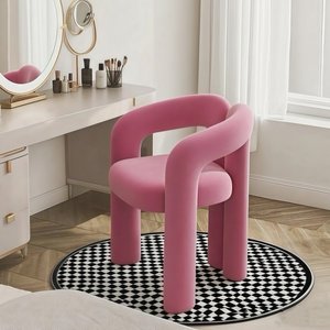 Silla de <span class=keywords><strong>Maquillaje</strong></span> Moderna de Metal Estilo Crema para el Hogar, Salón de Uñas, Dormitorio, Respaldo de Lujo Ligero, Personalizable, Sin Ensamblaje, Taburete para Mesa de <span class=keywords><strong>Maquillaje</strong></span> - Product Image 2