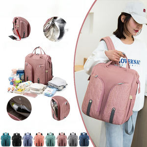 Sac à langer Lit bébé Sacs pour maman Nouveau sac à langer Sac à dos avec lit bébé pliable Station de change de couche <span class=keywords><strong>Port</strong></span> de charge USB - Product Image 2