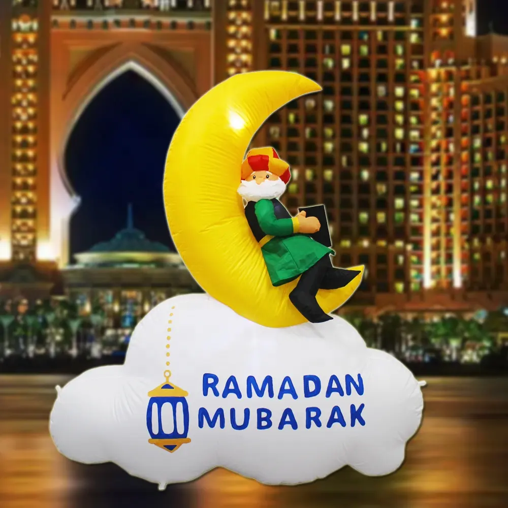Novo Eid Mubarak Levou Partido Pátio Personalizado Balão Ramadan Mubarak Balões Infláveis Islam Partido Muçulmano Suprimentos