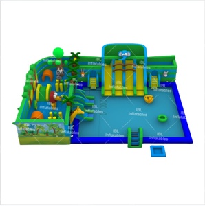 Parc aquatique gonflable de <span class=keywords><strong>jungle</strong></span> d'usine OEM, parc aquatique gonflable commercial avec piscine et toboggan aquatique pour aire de jeux extérieure - Product Image 1