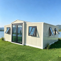 Casa Contenedor Prefabricada Desmontable con Ventana Lateral Tipo Toldo, Resistente a la Humedad, Expandible de 10 a 40 pies, Casa Temporal Prefabricada