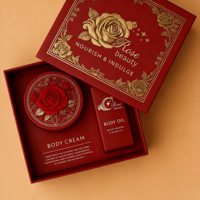 Caja de Regalo para Perfumes y Cosméticos, con Logotipo en Relieve, Reciclable, de Cartón Rígido, con Esponja para Perfume y Crema Facial