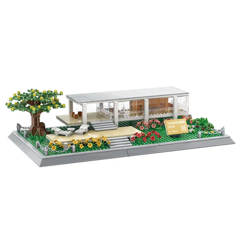 Wange 5233 États-Unis Illinois Farnsworth maison modèle mis ensemble blocs de construction jouet