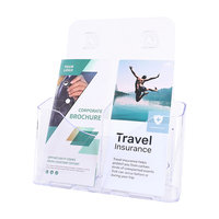 Porte-brochures acrylique transparent A4 Kejea, à un seul niveau, mural ou pour bureau, pour exposition de dépliants et prospectus