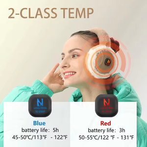 Chauffe-<span class=keywords><strong>oreille</strong></span> électrique sans fil, <span class=keywords><strong>cache</strong></span>-oreilles avec batterie Li-ion 2000 mAh pour le ski, le vélo, la pêche, la randonnée en hiver froid - Product Image 4