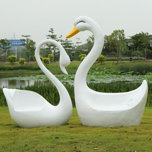 Colorful Fiberglass Swan Bench, <strong>Animal</strong> Shaped Outdoor Seat <strong>for</strong> <strong>Garden</strong>, Park, Commercial Plaza Decoration - Product Image 3