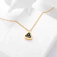 Collier pendentif tendance en acier inoxydable pour femme avec projection de lettres et image, personnalisé pour fiançailles, dropshipping