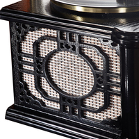 Gramophone vinyle rétro en bois de haute qualité Lecteur de disques CD avec Bluetooth sans fil et connexion AUX Phonographe