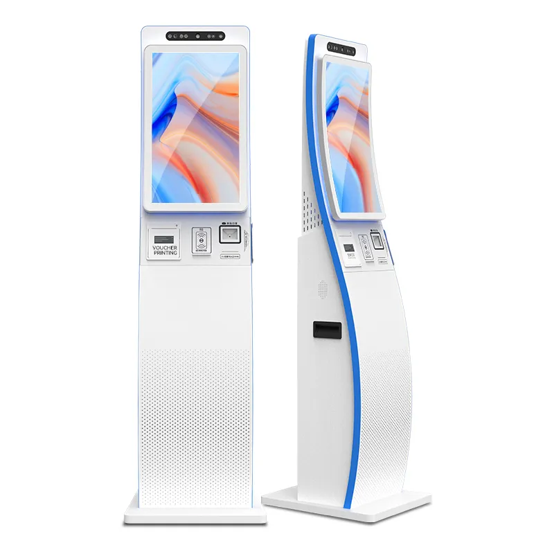 32 "Colomn Self-Service Kiosk Win10 Voor Het Bestellen, Touch Kiosk All-In-One Met Zelf Foto Nemen En Afdrukken Kiosk