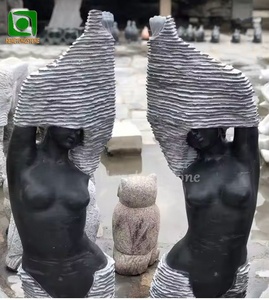 Statue de buste de femme nue en <span class=keywords><strong>marbre</strong></span> noir de style unique - Product Image 6