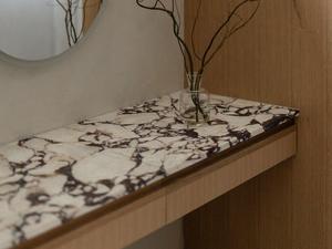 SH STONE Natural Viola Marble Countertops Vanity Table Tops Polished Bathroom Double Basin Marble <b>Hand</b> Wal - Product Image 2