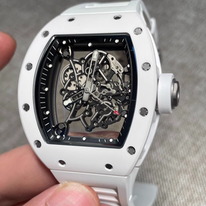 <span class=keywords><strong>Montre</strong></span> mécanique haut de gamme pour <span class=keywords><strong>homme</strong></span> personnalisable RM055 avec lunette en céramique blanche, boîtier en titane et mouvement squeletté - Product Image 3