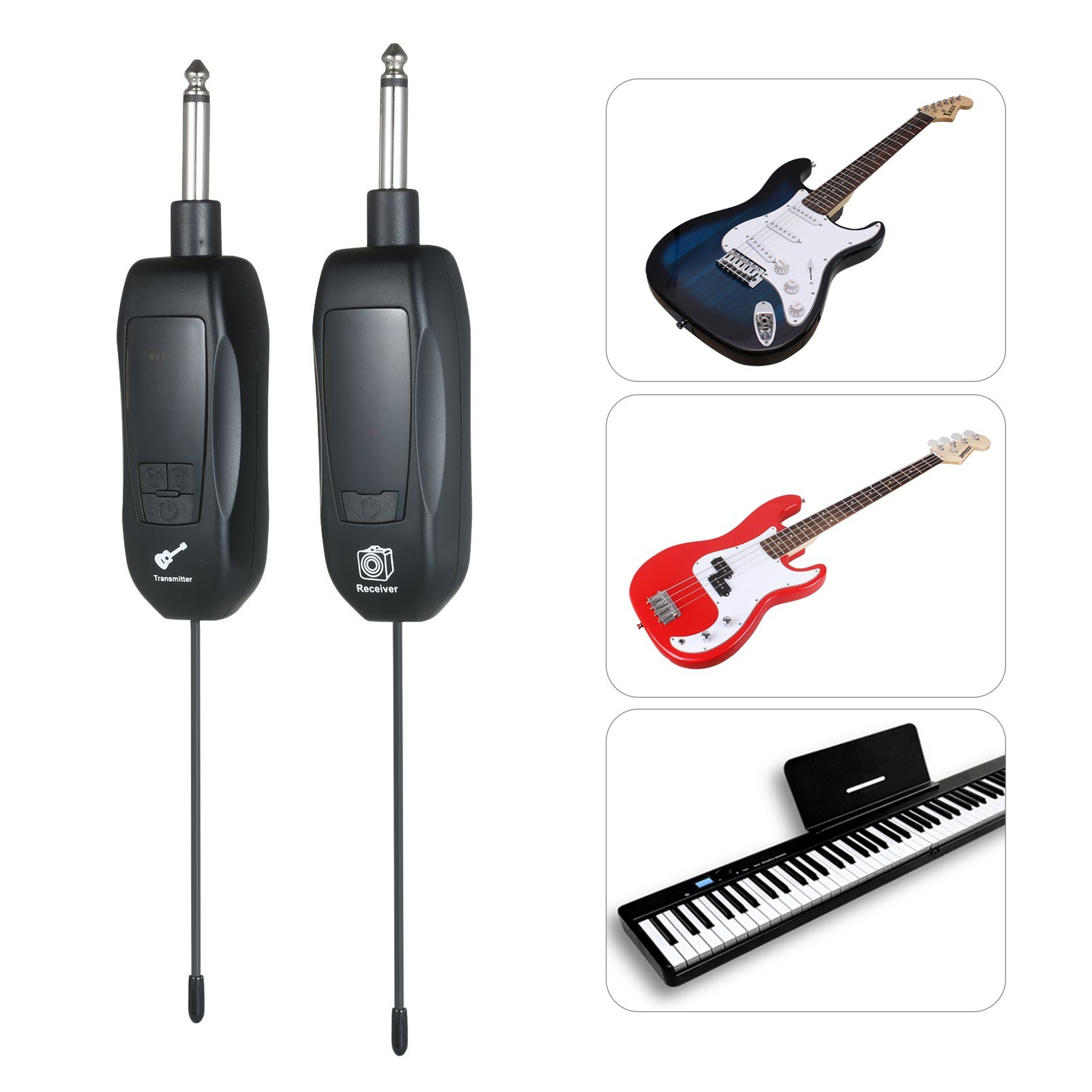 エレキギターベースピアノ用UHFワイヤレストランスミッター
