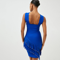 High-End Satin rücken freies Kleid Cross-Strap Gestrickte Cross Neck Corns Quaste für Bandage für den Sommer Neuer grenz überschreiten der Außenhandel