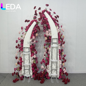 Guirlande florale fuchsia de haute qualité LEDA, fleurs en arc rose vif pour mariage, fête, décoration intérieure, vente en gros - Product Image 2