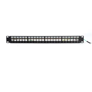 Netwerk Bekabeling Systeem Rj45 ftp 19Inch 1u Blanco 24 Poort Cat5 Cat6 Cat6a Afgeschermd Leeg Patchpaneel Voor Zakelijk Kantoor