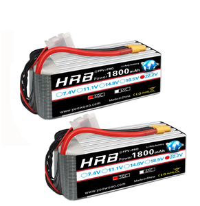 2PCS HRB 6S Lipo Batterie 22.2V 1800mah 50C Avec XT60 Deans EC5 90 Connecteur Pour SAB Globin Jets Avion RC Car Truck <span class=keywords><strong>Monster</strong></span> - Product Image 1