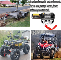 Treuil électrique LION WINCHS WIN-4000S-12V 12V 4000LBS pour véhicules tout-terrain ATV/UTV avec corde synthétique et câble en acier