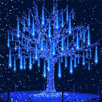 Guirlande solaire LED effet pluie de météores, étanche IP65, rechargeable, pour Noël, les fêtes, les arbres, les mariages, les jardins