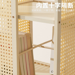Rotating Bookshelf Bamboo Floor Standing Adjustable Storage <b>Rack</b> For Living Room Childrens Books - Product Image 3
