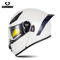 Casque modulaire SOMAN F2 avec double visière, homologué DOT, en ABS, avec spoiler, compatible OEM, Capacete Moto