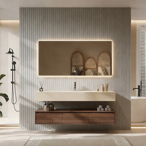 Mueble de <span class=keywords><strong>Baño</strong></span> Flotante Moderno, Conjunto de Mueble de <span class=keywords><strong>Baño</strong></span> Montado en la Pared con Espejo LED, Fabricante de <span class=keywords><strong>Muebles</strong></span> de <span class=keywords><strong>Baño</strong></span> de Lujo - Product Image 4