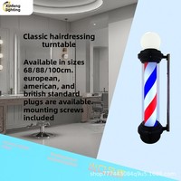 Poteau de Barbier Rotatif en Plastique pour Salon de Coiffure, Enseigne Murale Extérieure